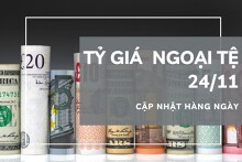 Tỷ giá ngoại tệ hôm nay 24/11: Được điều chỉnh tăng