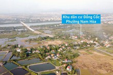 Hình ảnh tuyến đường ven sông nối cao tốc Hạ Long - Hải Phòng tới KCN Sông Khoai đang xây dựng ở Quảng Ninh