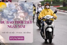 Dự báo thời tiết ngày mai 27/11/2023: Hà Nội trời rét, Đà Nẵng mưa lớn tiếp diễn, TP HCM chiều tối có mưa