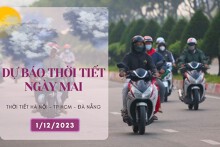 Dự báo thời tiết ngày mai 1/12/2023: Hà Nội có mưa nhỏ rải rác, trời rét, Đà Nẵng mưa to, TP HCM vẫn nắng