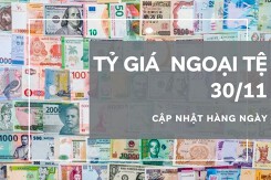 Tỷ giá ngoại tệ hôm nay 30/11: Phần lớn tăng