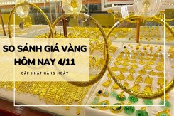 So sánh giá vàng hôm nay 4/11: Vàng SJC giảm có nơi hơn 500.000 đồng/lượng vào cuối tuần
