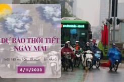 Dự báo thời tiết ngày mai 7/11/2023: Hà Nội tiếp tục mưa dông, Đà Nẵng có nơi mưa to, TP HCM ngày nắng, đêm không mưa