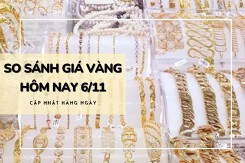 So sánh giá vàng hôm nay 6/11: Vàng SJC giảm mạnh, mất mốc 70 triệu đồng/lượng