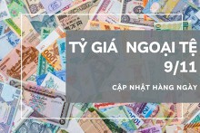Tỷ giá ngoại tệ hôm nay 9/11: Yen Nhật, đô la Úc tiếp đà giảm