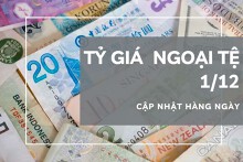 Tỷ giá ngoại tệ hôm nay 1/12: Được điều chỉnh giảm
