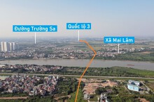 Toàn cảnh vị trí quy hoạch xây cầu Mai Lâm nối Đông Anh - Long Biên, Hà Nội