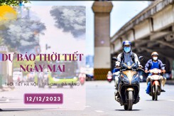 Dự báo thời tiết ngày mai 12/12/2023: Hà Nội sáng và đêm có mưa, Đà Nẵng đêm mưa nhỏ, TP HCM vẫn nắng