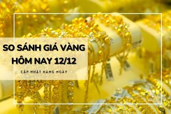 So sánh giá vàng hôm nay 12/12: Vàng 24K giảm mạnh đến 600.000 đồng/lượng