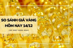 So sánh giá vàng hôm nay 14/12: Vàng SJC tăng mạnh đến 900.000 đồng/lượng tại các cửa hàng