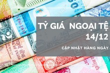 Tỷ giá ngoại tệ hôm nay 14/12: Đồng loạt tăng