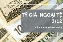Tỷ giá ngoại tệ ngày 3/12: Tỷ giá USD, euro, yen Nhật, bảng Anh, đô la Úc tuần qua