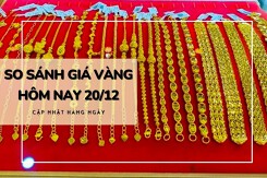 So sánh giá vàng hôm nay 20/12: Vàng SJC đồng loạt tăng mạnh đến hơn 1 triệu đồng/lượng