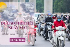 Dự báo thời tiết ngày mai 23/12/2023: Hà Nội rét đậm dù hửng nắng, Đà Nẵng mưa to đến rất to, TP HCM nắng từ sáng đến chiều