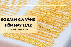 So sánh giá vàng hôm nay 21/12: Vàng SJC giảm trở lại sau khi tăng mạnh lên hơn 75 triệu đồng/lượng