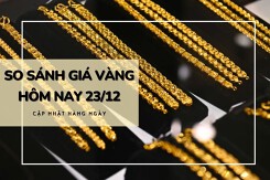 So sánh giá vàng hôm nay 23/12: Vàng 24K tăng thêm 250.000 đồng/lượng tại phiên cuối tuần