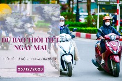 Dự báo thời tiết ngày mai 25/12/2023: Hà Nội giảm nhiệt xuống 9 độ, Đà Nẵng mưa lớn giảm dần, TP HCM vẫn nắng