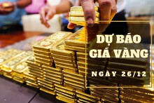 Dự báo giá vàng 26/12: Đà tăng có thể chững lại?