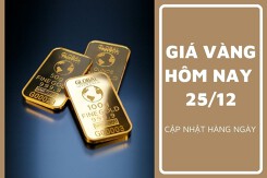 Giá vàng hôm nay 25/12: Vàng SJC điều chỉnh trái chiều, bán ra quanh mốc 77 triệu đồng/lượng đầu tuần
