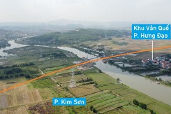 Hình ảnh cầu vượt sông Cầm ở thị xã Đông Triều, Quảng Ninh đang xây dựng