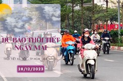Dự báo thời tiết ngày mai 28/12/2023: Hà Nội, TP HCM ngày nắng, Đà Nẵng có mưa rào rải rác