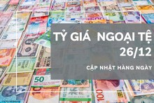Tỷ giá ngoại tệ hôm nay 26/12: Quay đầu tăng tại đa số ngân hàng