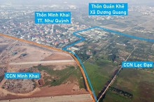 Toàn cảnh cụm công nghiệp Lạc Đạo, Minh Khai đang xây dựng ở Hưng Yên