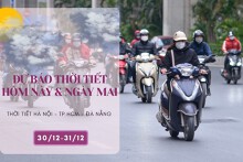 Dự báo thời tiết hôm nay và ngày mai 31/12: Hà Nội trời mưa và rét, Đà Nẵng sáng có mưa, TP HCM duy trì nắng nhiều