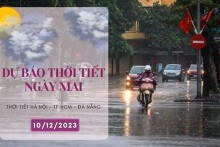 Dự báo thời tiết ngày mai 10/12/2023: Hà Nội mưa rét về đêm, Đà Nẵng đêm có mưa vài nơi, TP HCM nắng nhẹ
