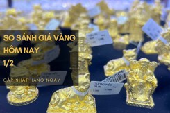 So sánh giá vàng hôm nay 1/2: Vàng 18K giảm thêm 300.000 đồng/lượng