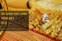So sánh giá vàng hôm nay 10/2: Tiếp tục lao dốc, vàng SJC lùi về mốc 67,35 triệu đồng/lượng