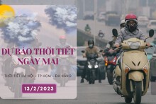 Dự báo thời tiết ngày mai 13/2/2023: Hà Nội mưa phùn kèm sương mù, Đà Nẵng ít mưa, TP HCM nắng nóng 35 độ