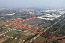 Toàn cảnh đường rộng 48 m sẽ mở nối Trung tâm hành chính huyện Mê Linh - KCN Quang Minh