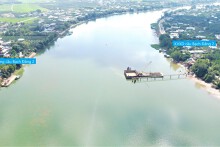 Toàn cảnh vị trí làm cầu Bạch Đằng 2 nối Đồng Nai - Bình Dương