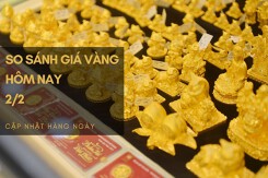 So sánh giá vàng hôm nay 2/2: Vàng 24K quay đầu tăng đến 400.000 đồng/lượng