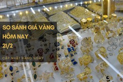 So sánh giá vàng hôm nay 21/2: Vàng SJC tăng không quá 100.000 đồng/lượng
