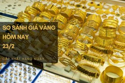 So sánh giá vàng hôm nay 23/2: Vàng SJC tiếp đà giảm, về sát mốc 67 triệu đồng/lượng