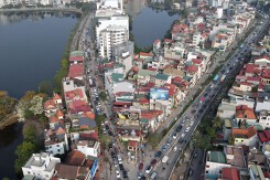 Hình ảnh đường Xuân Diệu đang được mở rộng ở Hà Nội