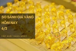 So sánh giá vàng hôm nay 6/2: Vàng SJC giao dịch ở mức 67,32 triệu đồng/lượng
