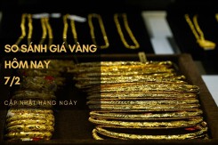 So sánh giá vàng hôm nay 7/2: Vàng SJC điều chỉnh giảm tới 300.000 đồng/lượng