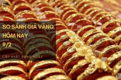 So sánh giá vàng hôm nay 9/2: Vàng SJC giảm từ 50.000 đồng/lượng đến 250.000 đồng/lượng