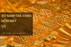 So sánh giá vàng hôm nay 1/3: Vàng SJC tiếp tục tăng giá, tiến sát mốc 67 triệu đồng/lượng