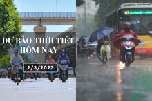 Dự báo thời tiết hôm nay 2/3/2023: Hà Nội và Đà Nẵng có mưa vài nơi, trưa chiều hửng nắng, TP HCM nắng 34 độ