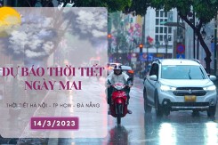Dự báo thời tiết ngày mai 14/3/2023: Hà Nội ấm hơn, Đà Nẵng duy trì mưa vừa, TP HCM không mưa