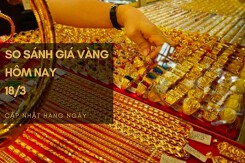 So sánh giá vàng hôm nay 18/3: Vàng SJC tăng đến 600.000 đồng/lượng trong phiên cuối tuần