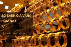 So sánh giá vàng hôm nay 2/3: Vàng SJC giảm nhẹ 50.000 đồng/lượng tại vài nơi