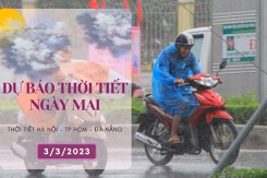 Dự báo thời tiết ngày mai 3/3/2023: Hà Nội sáng sớm có sương mù nhẹ, Đà Nẵng mưa lạnh về đêm, TP HCM nắng nóng