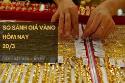 So sánh giá vàng hôm nay 20/3: Vàng SJC giao dịch ở mốc 67,42 triệu đồng/lượng