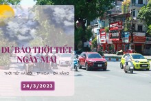 Dự báo thời tiết ngày mai 24/3/2023: Hà Nội, Đà Nẵng và TP HCM ngày nắng nóng, đêm không mưa