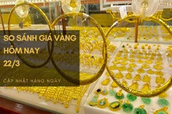 So sánh giá vàng hôm nay 22/3: Vàng 24K quay đầu giảm tới 450.000 đồng/lượng